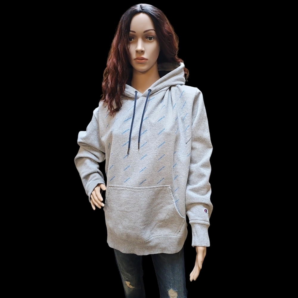 Champion Gray Hoodie w/Blue Logos